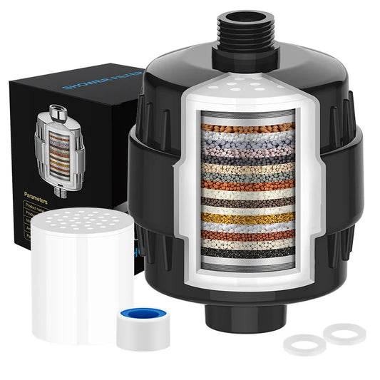 15/20 stages high output shower water filter removes chlorine fluoride heavy metals filter softens high quality shower head
